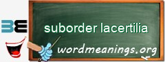 WordMeaning blackboard for suborder lacertilia